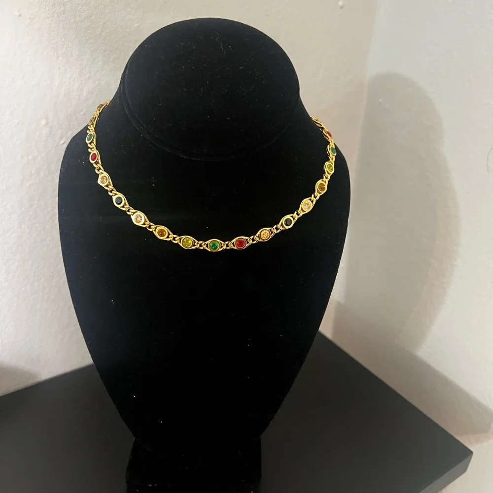 18K Gold Plated Color Gemstone Necklace · Waterproof & Tarnish-Free - Picture 7 of 7
